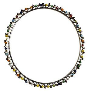 Boho Colorful Beaded Metal Bangle Bracelet Funky Retro Fashion Jewelry Women